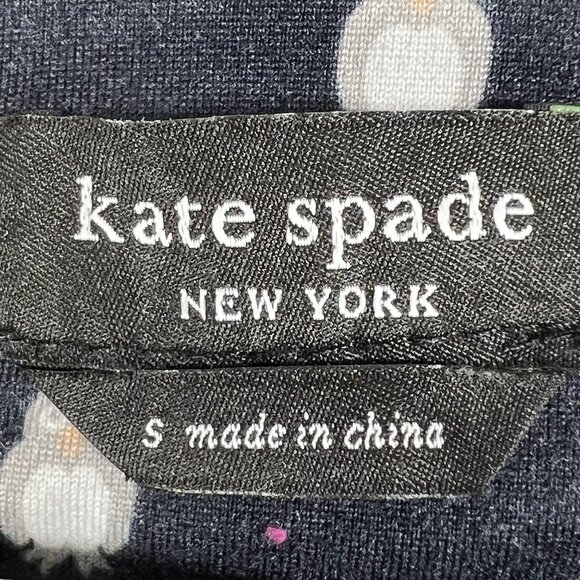 Kate Spade Womens S Navy Blue Owl Henley Jogger PJ Set Long Sleeves Button Front - Picture 14 of 16